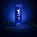 Teefpaste toothpaste box on a dark blue background